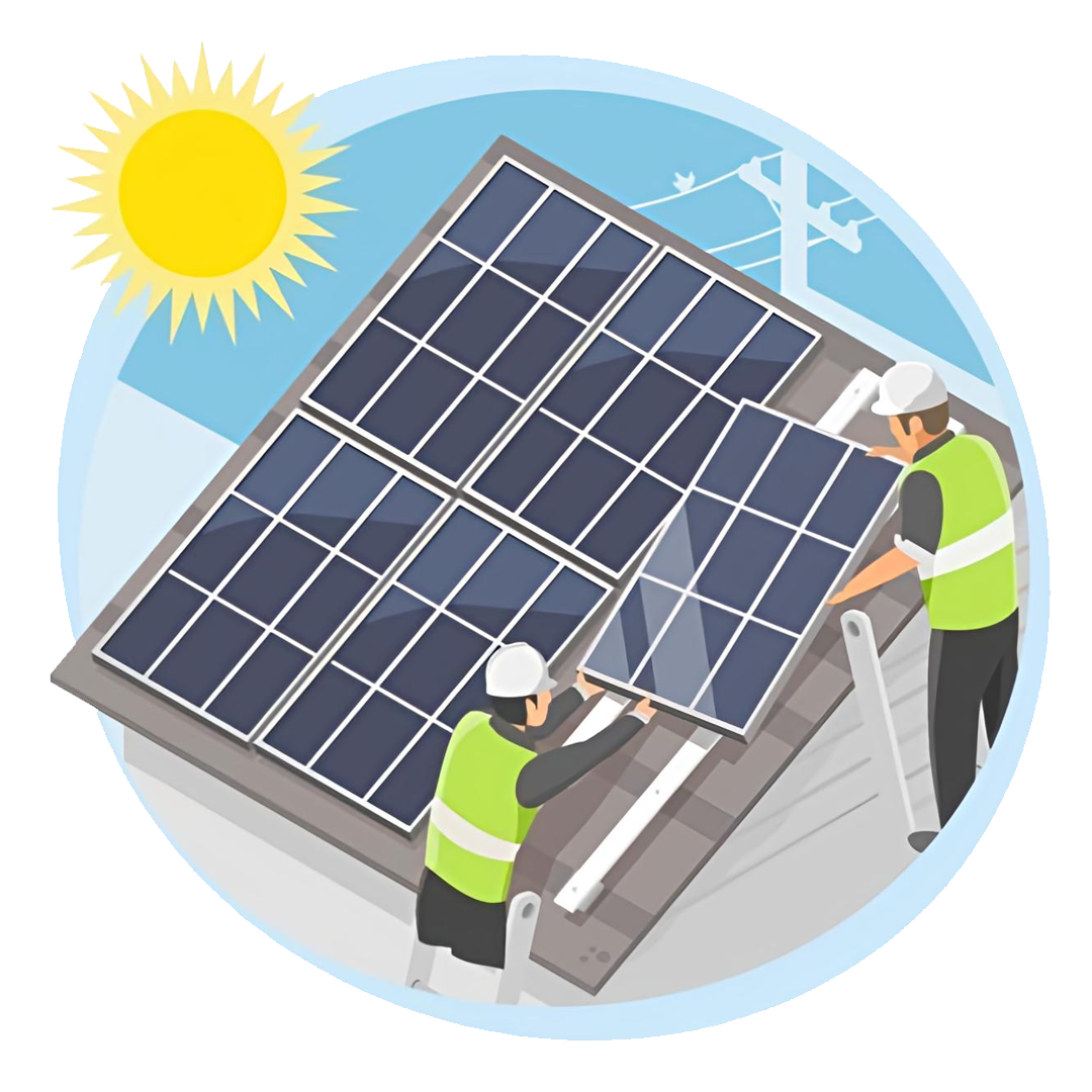 Solar panel installation vector