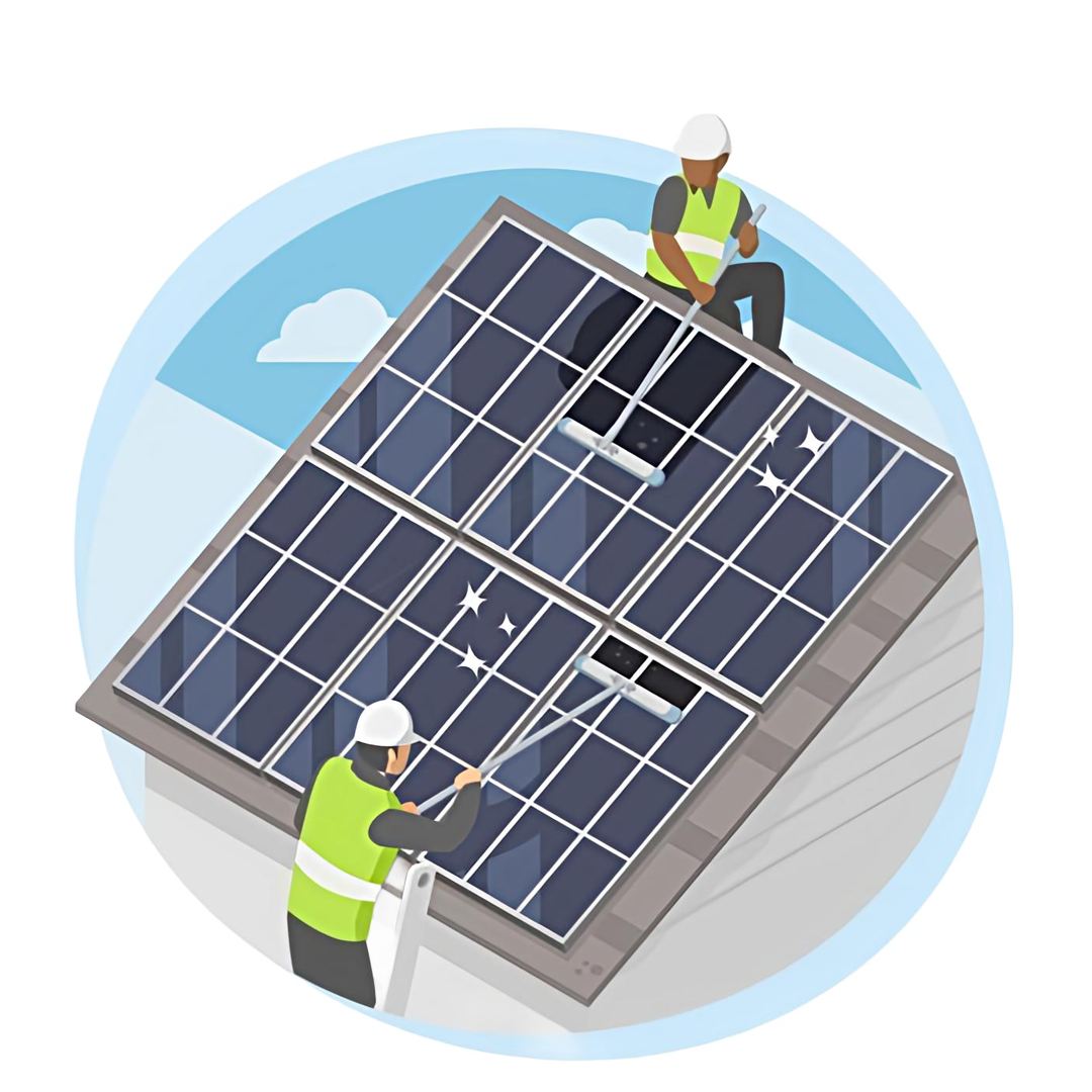 Solar panel maintenance vector
