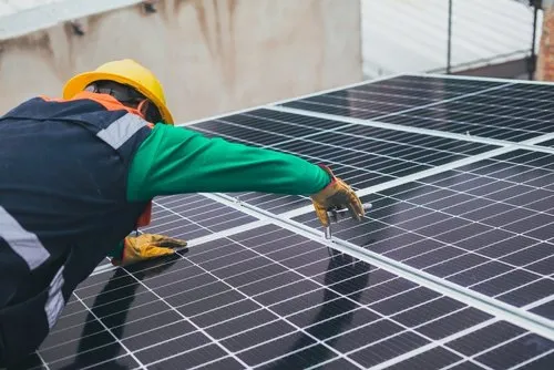 solar panel installation and maintenance vector